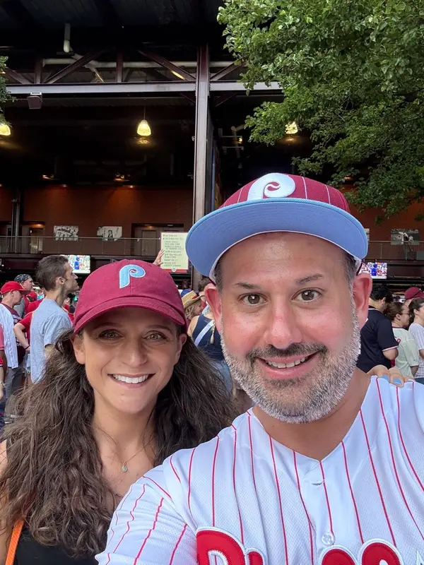 Alan and Jamie at a Phillies game