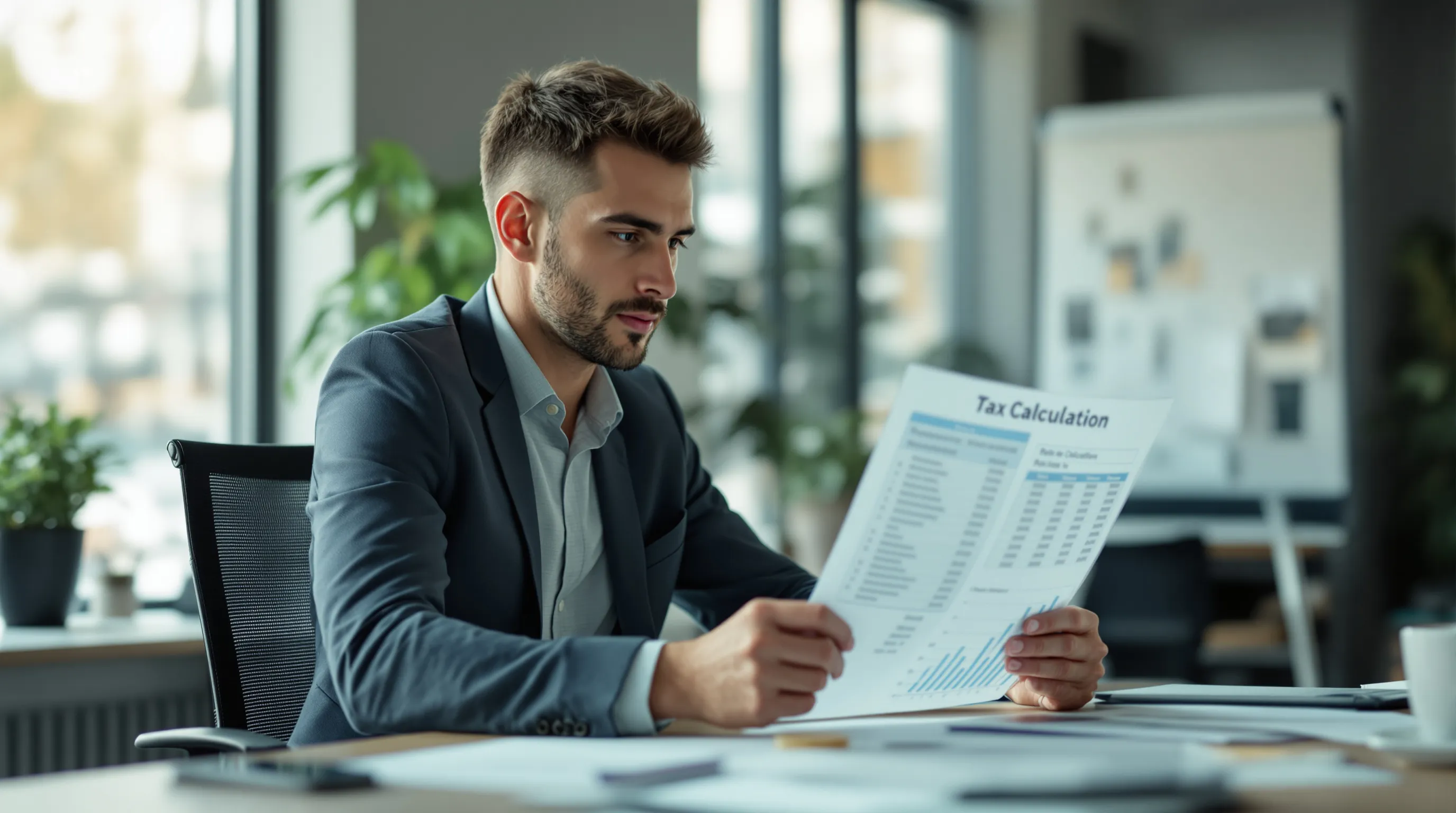 Business owner reviewing documents showing the real effective tax rate on a business sale